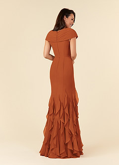 Azazie Bailora Vestidos para mãe da noiva Vestir Canela de Chiffon de sereia com Ruched image3