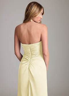 Azazie Lucille Bridesmaid Dresses Lemon Sorbet Mermaid Strapless Stretch Satin Convertible Dress image7