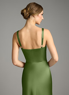 Azazie Alouette Bridesmaid Dresses Juniper Mermaid Pleated Stretch Satin Dress image4