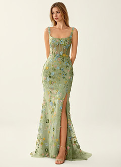 Posey Sage Lace Mermaid Prom Dress image3
