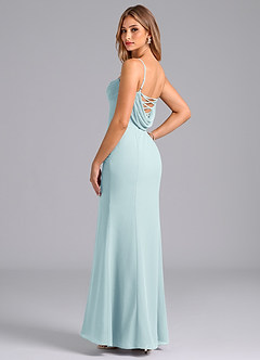 Azazie Wynni Bridesmaid Dresses Sea Glass Mermaid Corset Chiffon Dress image5