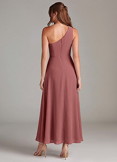 Azazie Brooke Robes de demoiselle d'honneur Robe Trapèze en Mousseline de soie Une épaule Améthyste image5