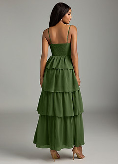 Azazie Kaiden Bridesmaid Dresses Olive A-Line Sweetheart Neckline Chiffon Dress image2