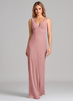 Azazie Tianna Vente finale Robe Fourreau en Mousseline de soie Black image3