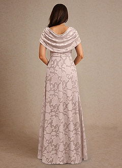 Azazie Branford Mother of the Bride Dresses Blushing Pink A-Line Pleated Floral Burnout Dress image3
