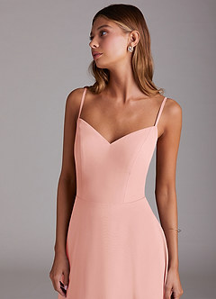 Azazie Marley Bridesmaid Dresses Rosette A-Line Off the Shoulder Chiffon Convertible Dress image2
