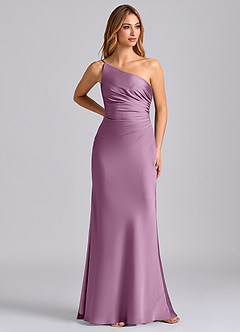 Azazie Marseli Final Sale Wisteria Mermaid One Shoulder Stretch Satin Dress image1