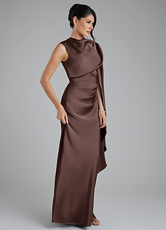 Azazie Taj Bridesmaid Dresses Ganache Mermaid Corset Stretch Satin Dress image5
