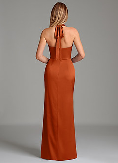 Azazie Serenity Bridesmaid Dresses Burnt Orange Mermaid Sweetheart Neckline Stretch Satin Dress image6