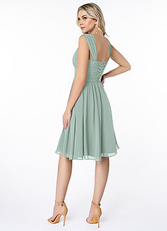 Azazie Angie Bridesmaid Dresses Agave A-Line Corset Chiffon Dress image5