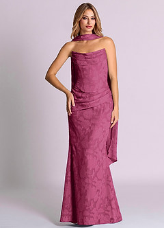 Azazie Sorrel Bridesmaid Dresses Mulberry Mermaid Corset Floral Burnout Convertible Dress image5