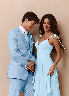 front James Sky Blue Structured Stretch Suit