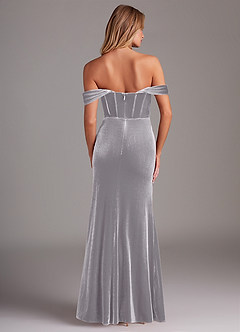 Azazie Jas Bridesmaid Dresses French Lilac Sheath Off-The-Shoulder Corset Velvet Convertible Dress image2