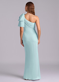 Azazie Yuanna Bridesmaid Dresses Sea Glass Mermaid One Shoulder Chiffon Dress image2