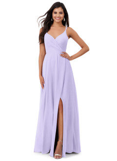 Azazie Lennon Brautjungfernkleider A-Linie Spitze Chiffon Kleid Flieder image1