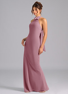 Azazie Velli Bridesmaid Dresses Vintage Mauve Mermaid Bow Chiffon Dress image1