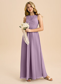 Azazie Skyla Junior Wisteria A-Line Pleated Chiffon Dress image5