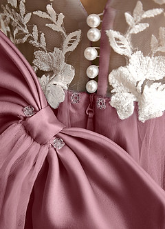 Azazie Mixie Robe Demoiselle D'honneur Fillette Robe Princesse en Dentelle Mauve Vintage image8