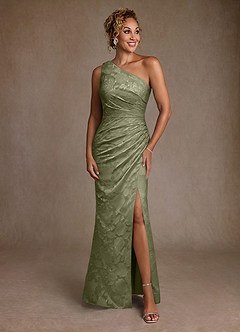 Azazie Joylin Moeder van de bruid jurken Trompet Jurk van Bloemen Burn-out One-Shoulder Pistache image1