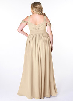 Azazie Lianne Jurken voor bruidsmeisjes Jurk van Chiffon met A-Lijn Off the Shoulder Champagne image8