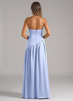 Azazie Adeline Bridesmaid Dresses Ice A-Line Strapless Stretch Satin Convertible Dress image5