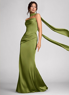Vestido Aceituna Largo Calista image3