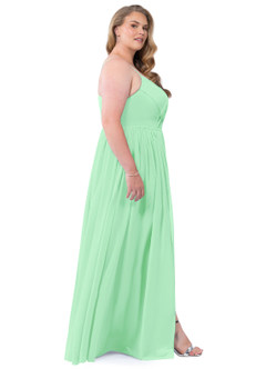Azazie Cora Bridesmaid Dresses Mint Green A-Line Pleated Chiffon Dress image39