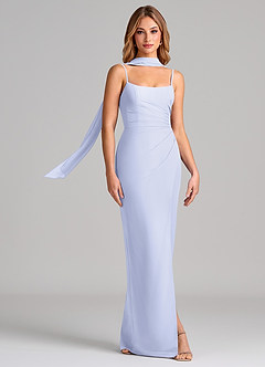 Azazie Calandra Suknie dla druhen Osłona Pofałdowany Szyfon Do ziemi Sukienka image3