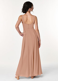 Azazie Simoan Junior Abito A-Line in Chiffon Scollo a Cuore Champagne Rosa image2