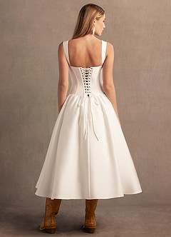 Arwen Cream Dropped Waist Midi Dress image3