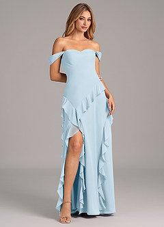 Azazie Sloane Bridesmaid Dresses Sky Blue A-Line Sweetheart Neckline Chiffon Dress image4