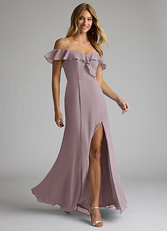 Azazie Sophie Bridesmaid Dresses Dusk A-Line Off the Shoulder Chiffon Convertible Dress image4