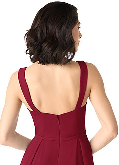 Azazie Simoan Final Sale Burgundy A-Line Sweetheart Neckline Chiffon Dress image5