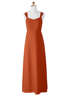 Azazie Denice Junior Burnt Orange A-Line Chiffon Dress image8