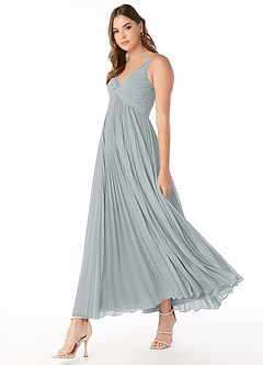 Azazie Raychelle Bridesmaid Dresses Dolphin Grey A-Line V-Neck Chiffon Dress image3