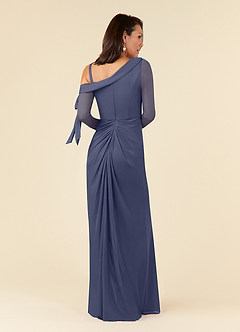 Azazie Marna Mother of the Bride Dresses Stormy Sheath One Shoulder Mesh Dress image3