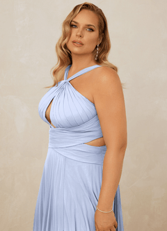 Christian Siriano Bridal for Azazie 1009 Bridesmaid Dresses Ice A-Line Pleated Chiffon Dress image14