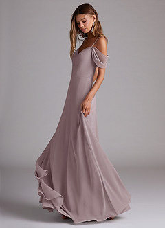 Azazie Marley Bridesmaid Dresses Dusk A-Line Off the Shoulder Chiffon Convertible Dress image3