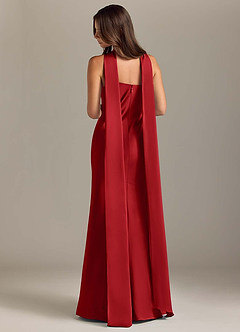 Azazie Kinsley Vestidos de madrinha de casamento Vestido Romã de Cetim elástico de sereia com Fenda Lateral image2