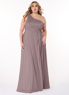 Azazie Brooke Bridesmaid Dresses Dusk A-Line One Shoulder Mesh Dress image6