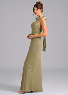 Azazie Velli Bridesmaid Dresses Moss Green Mermaid Bow Chiffon Dress image5