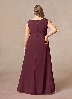 Azazie Bettina Mother of the Bride Dresses Cabernet A-Line Lace Chiffon Dress image7