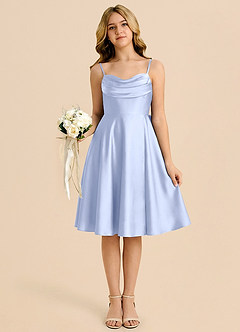 Azazie Bear Vestido de Hielo de Satén Elástico de Corte en A con Escote de Corazón image6