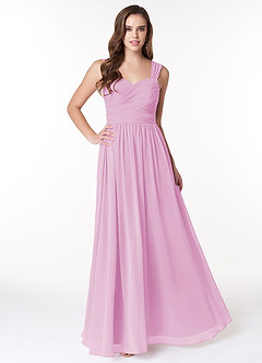 Azazie Zapheira Bridesmaid Dresses Candy Pink A-Line Ruched Chiffon Dress image1