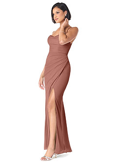 Azazie Ashana Bridesmaid Dresses Cedar Rose Sheath Sweetheart Lace Mesh Dress image3