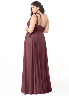 Azazie Molly Final Sale Dusty Blue A-Line One Shoulder Chiffon Dress image10