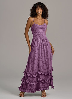 Azazie Lettie Bridesmaid Dresses Wisteria A-Line Corset Floral Burnout Dress image1