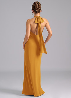 Azazie Velli Bridesmaid Dresses Butterscotch Mermaid Bow Chiffon Dress image2