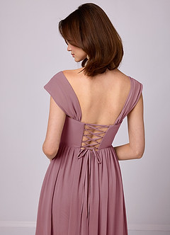 Barbie ♥ Azazie Bridesmaid Dresses Vintage Mauve A-Line Corset Chiffon Dress image7