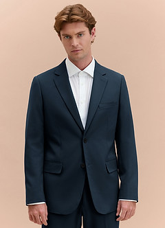 front James Navy Blue Structured Stretch Suit Jacket